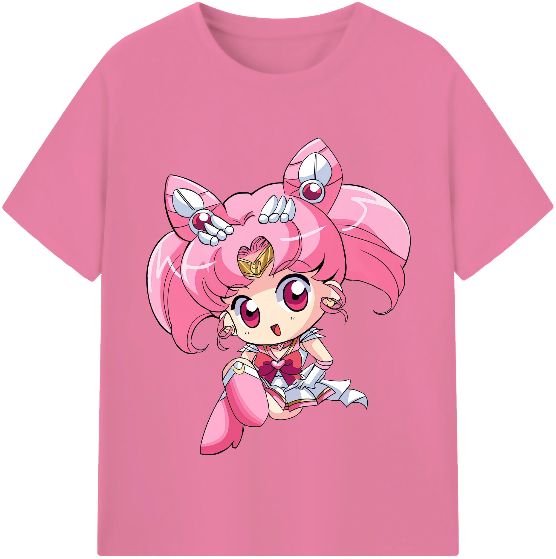（画像用） 美少女戦士セーラームーン ちびうさ Sailor Moon Chibiusa Tsukino Usagi Small Lady Serenity 綿100％半袖Tシャツ（フロントプリント）